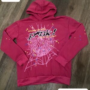 Men's Red Graphic Hoodie Cardigan